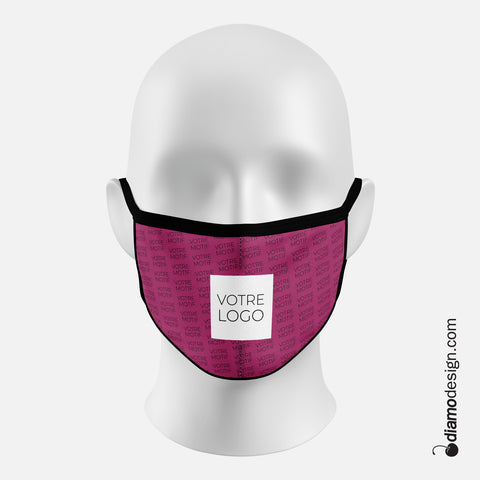  Masque de protection COVID-19 personnalisé avec le logo et les couleurs de l'entreprise, ou motif, ou image, pour homme, femme et enfant.